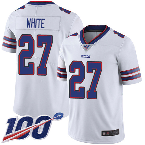 Men Buffalo Bills #27 Tre Davious White White Vapor Untouchable Limited Player 100th Season NFL Jersey